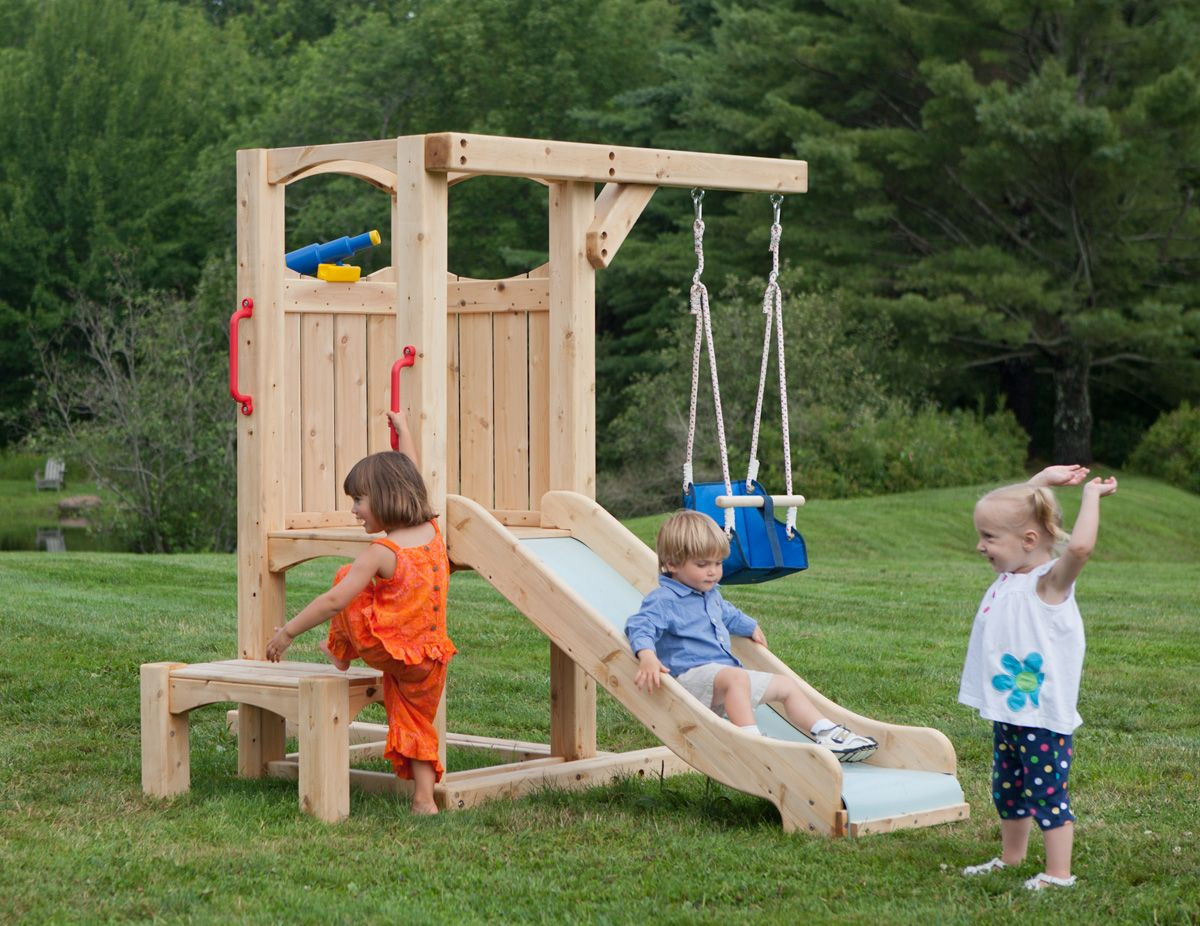 Best ideas about Baby Swing Set
. Save or Pin Frolic 4 Wooden Playset and Swing Set Now.
