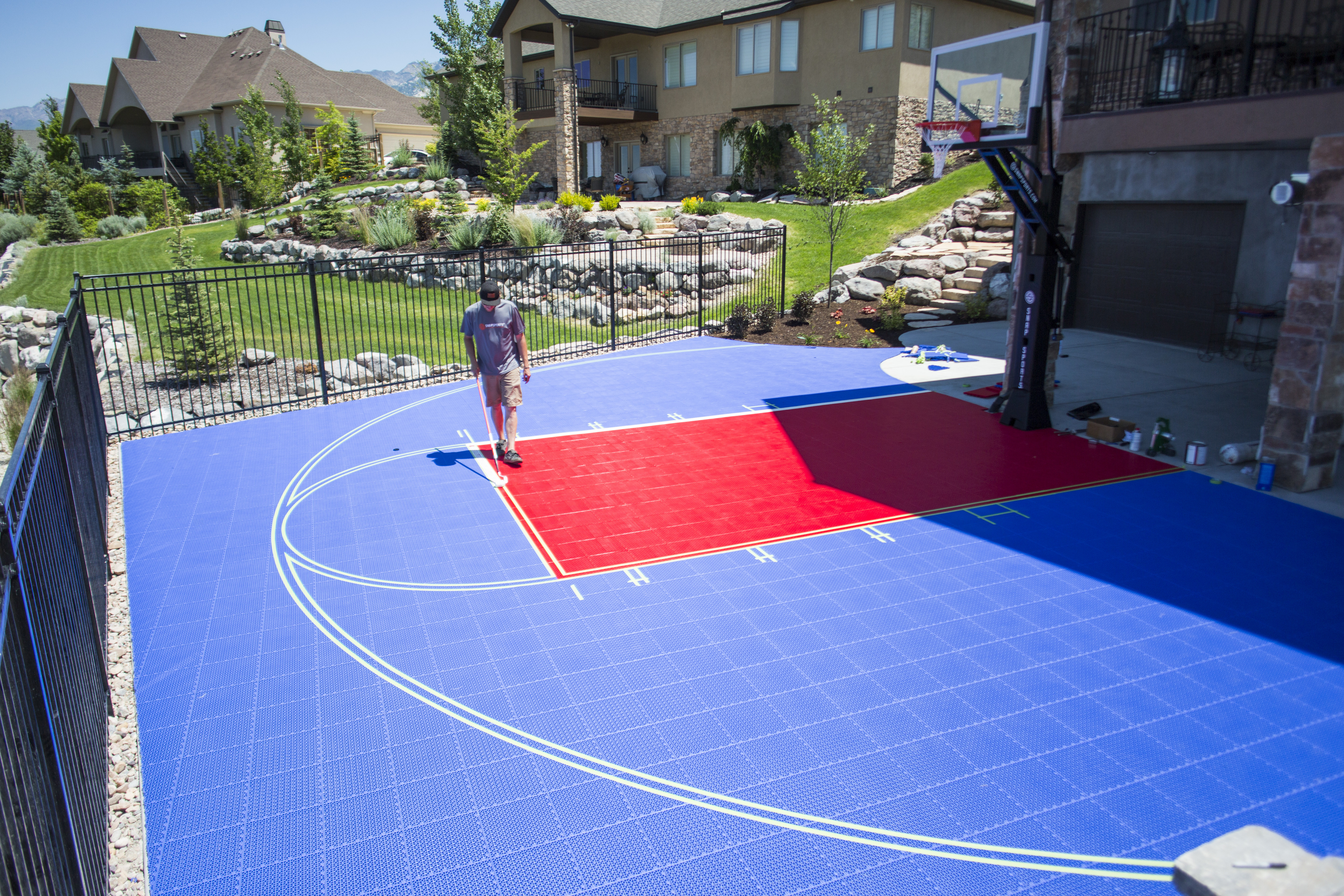 Best ideas about Backyard Basketball Court . Save or Pin SnapSports backyard basketball court Now.