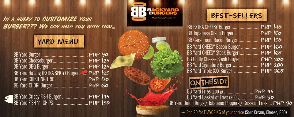 Best ideas about Backyard Burger Menu
. Save or Pin BACKYARD BURGERS DAVAO Enter Davao Now.