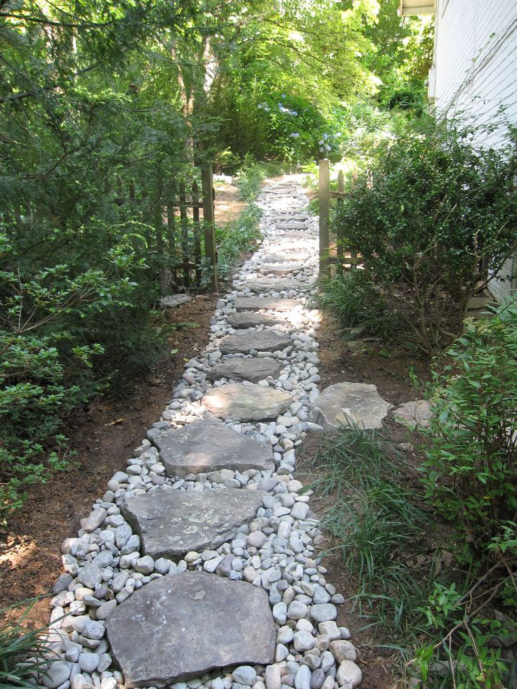 Best ideas about Backyard Drainage Solutions
. Save or Pin Dry creek with boulder steppers side yard drainage Now.