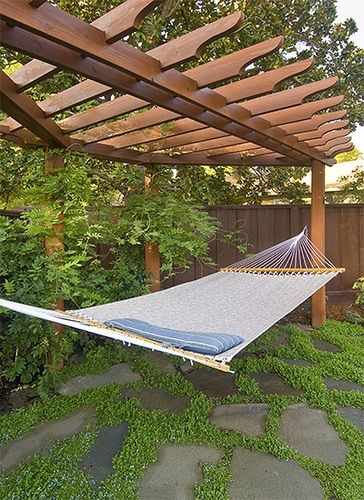 Best ideas about Backyard Hammock Ideas
. Save or Pin Pergola with hammock Stones with ground cover Now.
