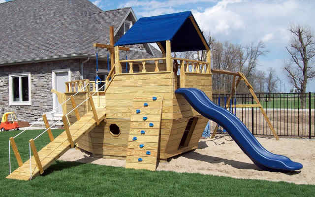 Best ideas about Backyard Play Equipment
. Save or Pin Wood Playground Equipment Jim s Amish Structures Now.