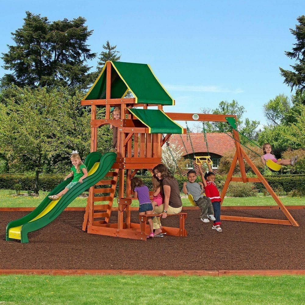 Best ideas about Backyard Playsets For Toddlers
. Save or Pin Outdoor Playground Playset Wooden Swing Set Slide Backyard Now.