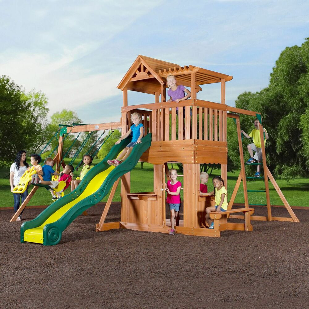 Best ideas about Backyard Playsets For Toddlers
. Save or Pin Thunder Ridge Cedar Swing Play Set Children Kids Playset Now.