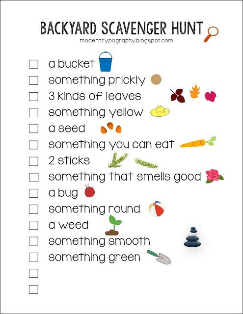 Best ideas about Backyard Scavenger Hunt
. Save or Pin Free printable Backyard Scavenger Hunt Checklist with Now.