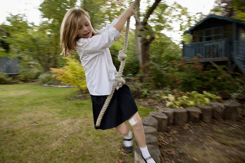 Best ideas about Backyard Scientist Girlfriend
. Save or Pin Girl playing on rope swing in backyard Stock Image F005 Now.