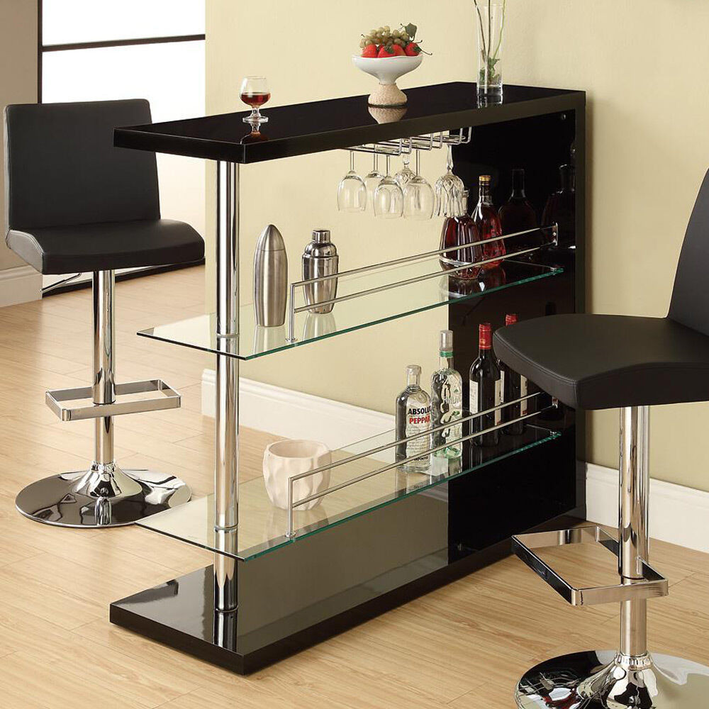 Best ideas about Bar Table With Wine Rack
. Save or Pin Modern Pub Home Black Bar Table Unit w Glass Shelves Wine Now.