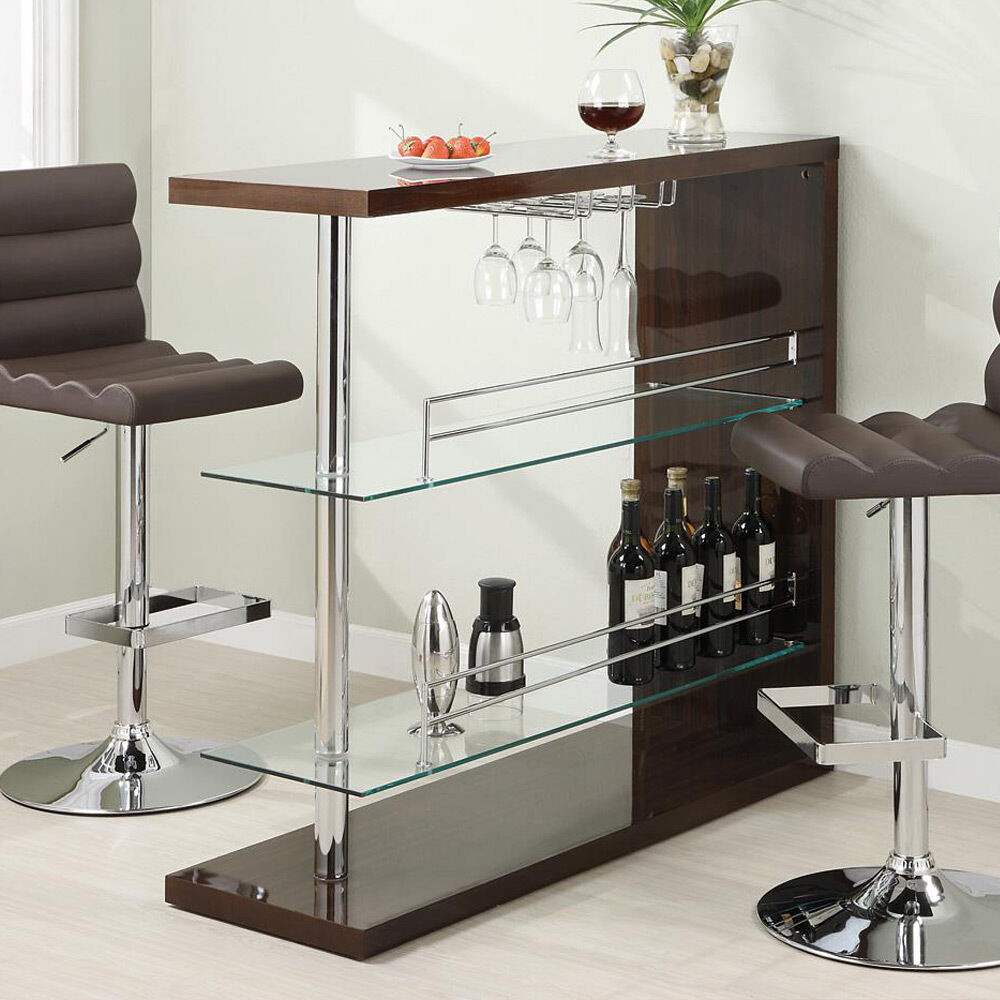 Best ideas about Bar Table With Wine Rack
. Save or Pin Modern Pub Home Bar Table Unit w Glass Shelves Wine Rack Now.