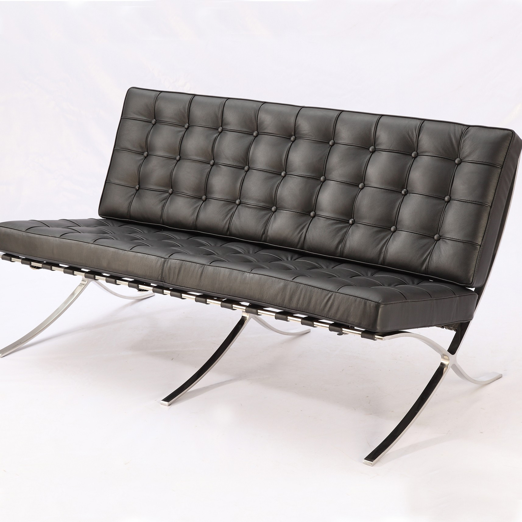 Best ideas about Barcelona Chair Replica
. Save or Pin Replica Barcelona Chair Platinum Edition 2 seater Black Now.