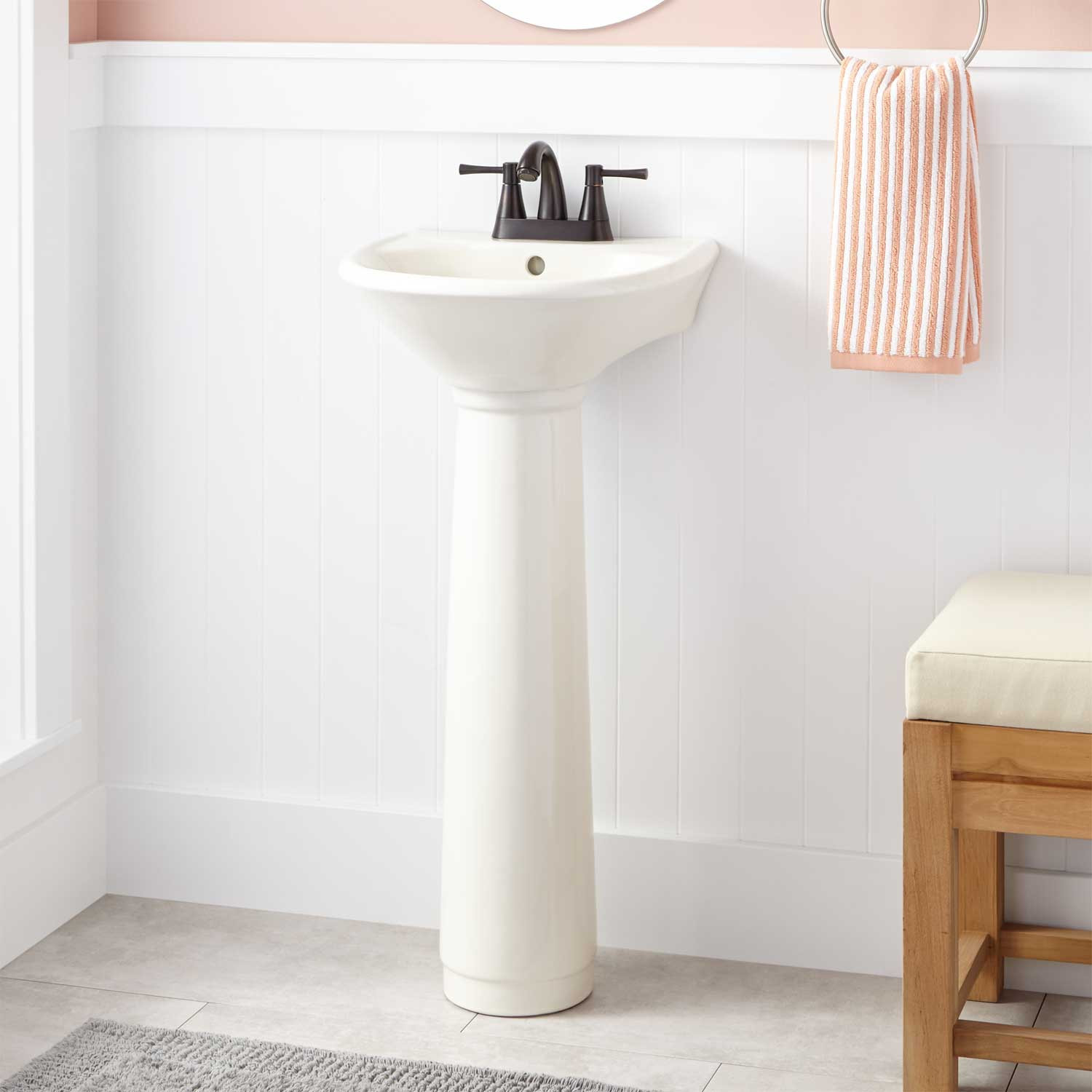 Best ideas about Bathroom Pedestal Sink
. Save or Pin Farnham Porcelain Mini Pedestal Sink Bathroom Now.