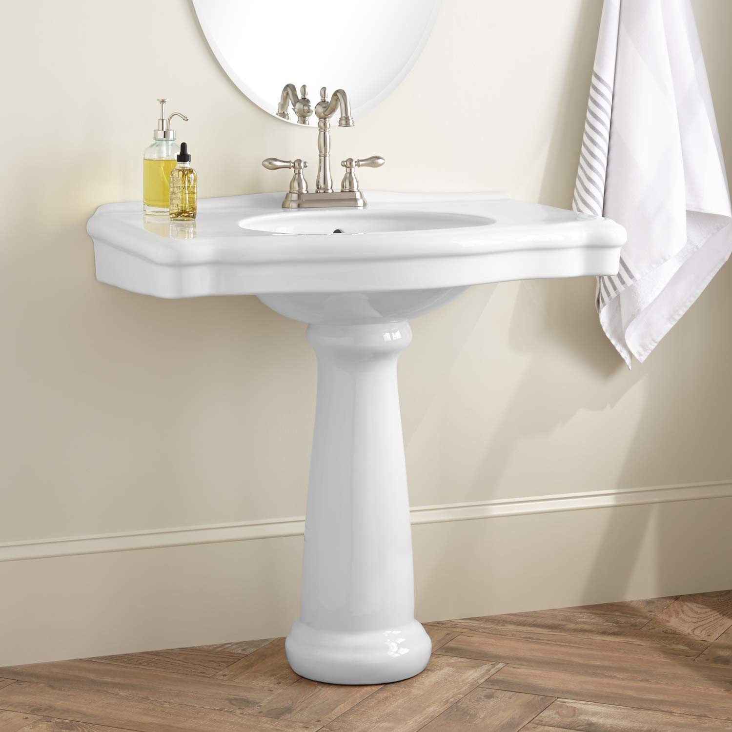 Best ideas about Bathroom Pedestal Sink
. Save or Pin Carden Porcelain Pedestal Sink Bathroom Now.