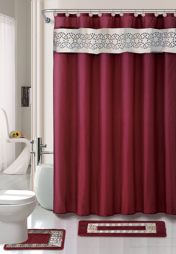 Best ideas about Bathroom Sets With Shower Curtain
. Save or Pin Contemporary Bath Shower Curtain 15 Pcs Modern Bathroom Now.