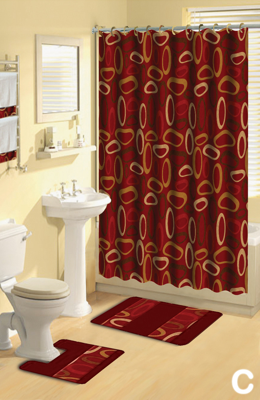 Best ideas about Bathroom Sets With Shower Curtain
. Save or Pin Shower Curtains 17 pcs Set Contemporary Bath Mat Contour Now.