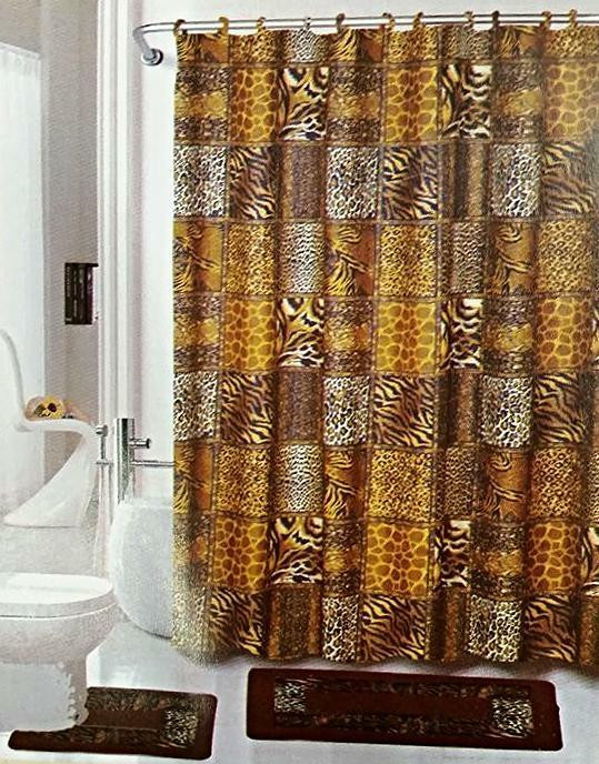 Best ideas about Bathroom Sets With Shower Curtain
. Save or Pin Safari Brown 15 Piece Bathroom Set Animal Print Bath Rugs Now.