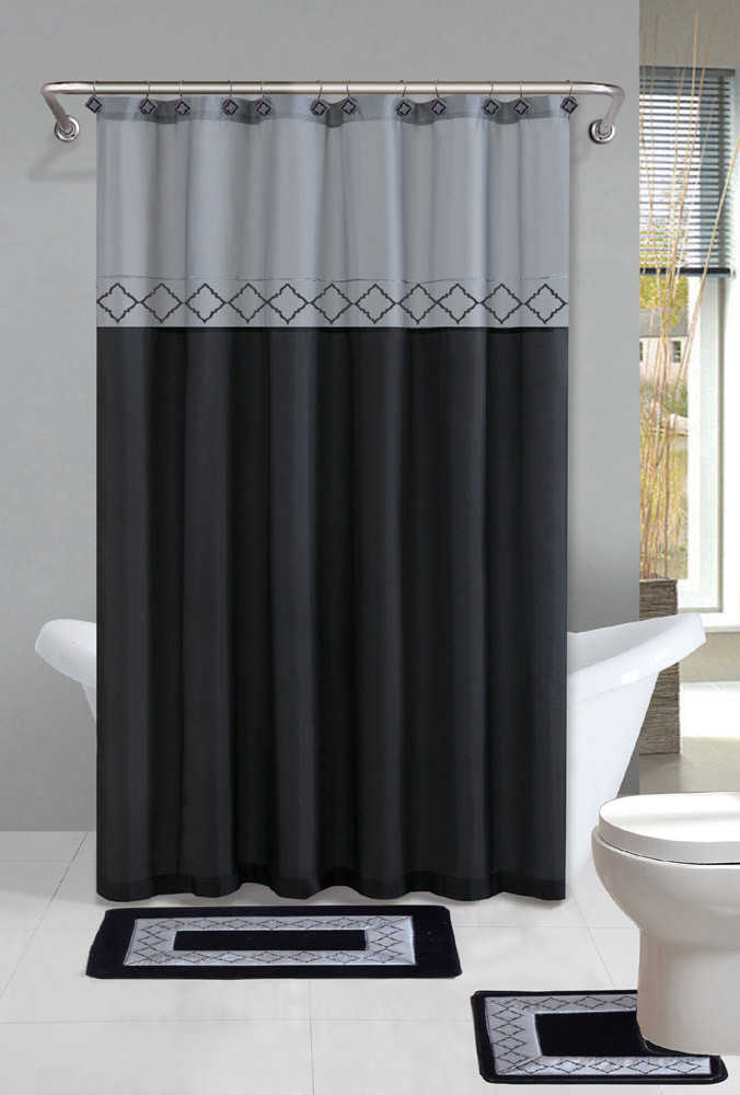 Best ideas about Bathroom Sets With Shower Curtain
. Save or Pin Contemporary Bath Shower Curtain 15 Pcs Modern Bathroom Now.