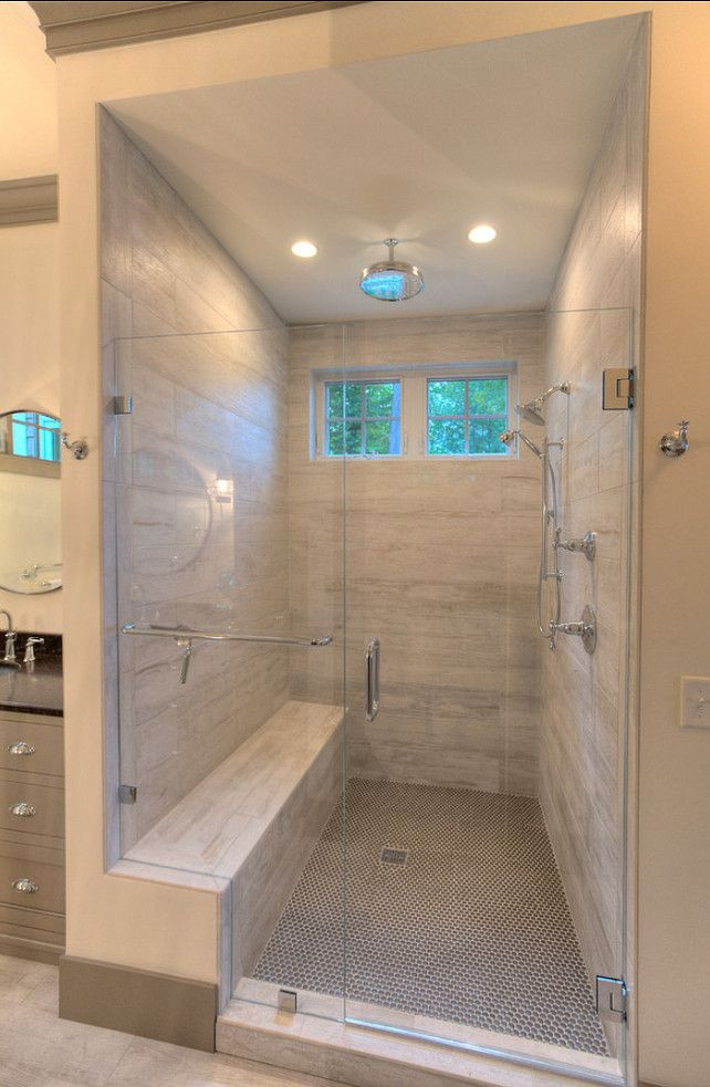 Best ideas about Bathroom Shower Designs
. Save or Pin Bathroom Shower Design Weathered plank tile with penny Now.