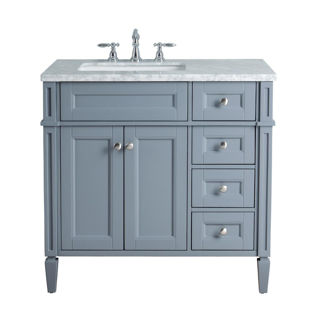 Best ideas about Bathroom Vanity With Top
. Save or Pin Stufurhome Anastasia French 36 in Grey Single Sink Now.