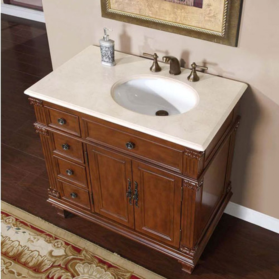 Best ideas about Bathroom Vanity With Top
. Save or Pin 36 Inch Single Sink Bathroom Vanity with Cream Marfil Now.