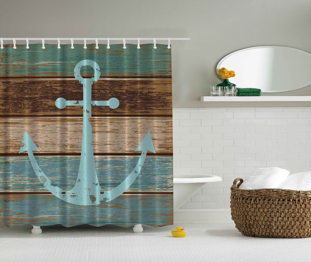 Best ideas about Beach Bathroom Decor
. Save or Pin Blue Aqua Beige Nautical Anchor Beach Fabric Shower Now.