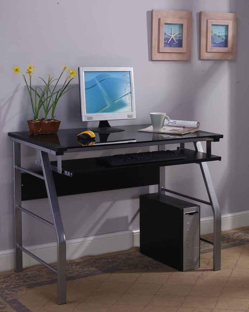 Best ideas about Best Home Office Computer
. Save or Pin Black & Silver Metal & Glass Top Home & fice puter Now.