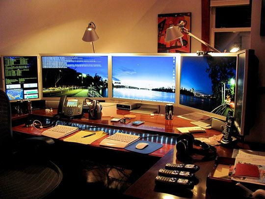 Best ideas about Best Home Office Computer
. Save or Pin Mitch s Multi Monitor Over the Top Home fice Now.