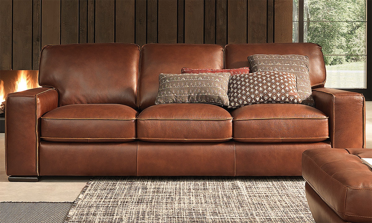 natuzzi top grain leather sofa