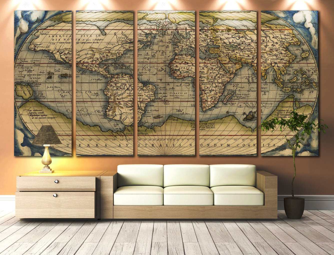 Best ideas about Big Wall Art
. Save or Pin LARGE Wall Art World Map Canvas Print Vintage World Map Now.