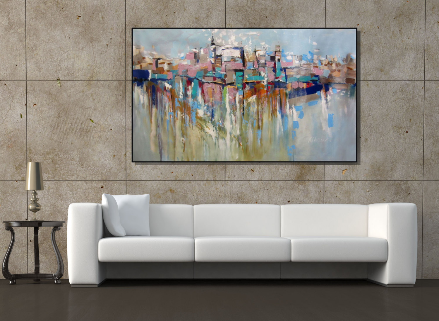 Best ideas about Big Wall Art
. Save or Pin Wall Art EXTRA LARGE Painting Cityscape Abstract Painting Now.