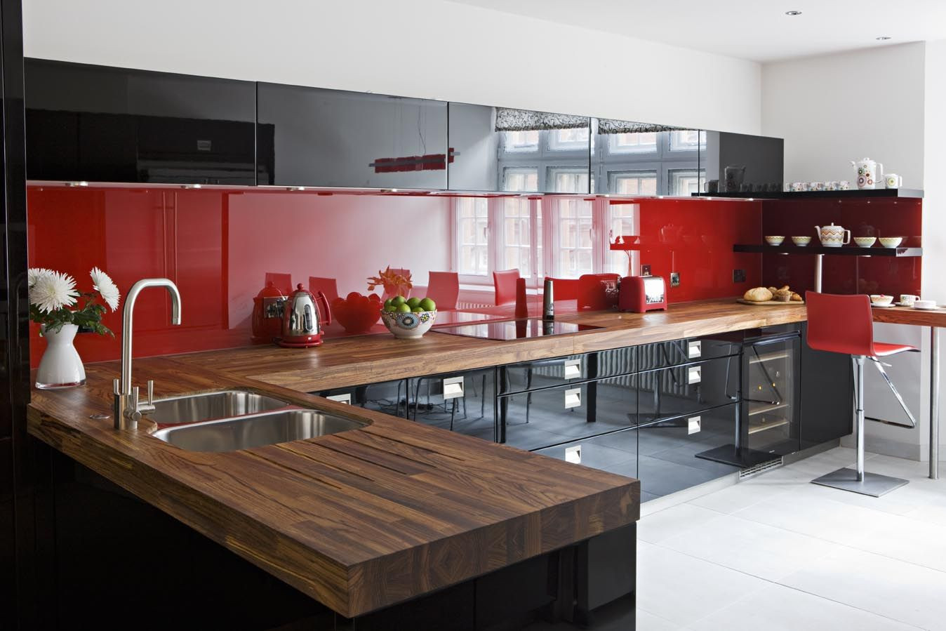 Best ideas about Black And Red Kitchen Decor
. Save or Pin Black & red high gloss lacquer cupboards Now.