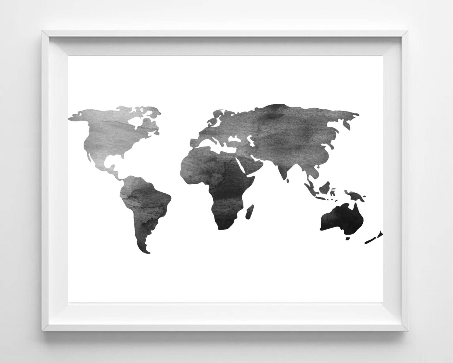 Best ideas about Black And White Wall Art
. Save or Pin Watercolor World Map Print Printable Black White Wall Art Now.