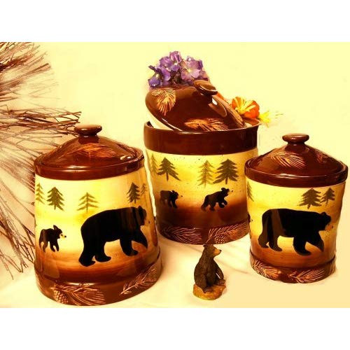 Best ideas about Black Bear Kitchen Decor
. Save or Pin Amazon Rustic Cabin Black Bear Kitchen Canister 3 Pc Set Now.