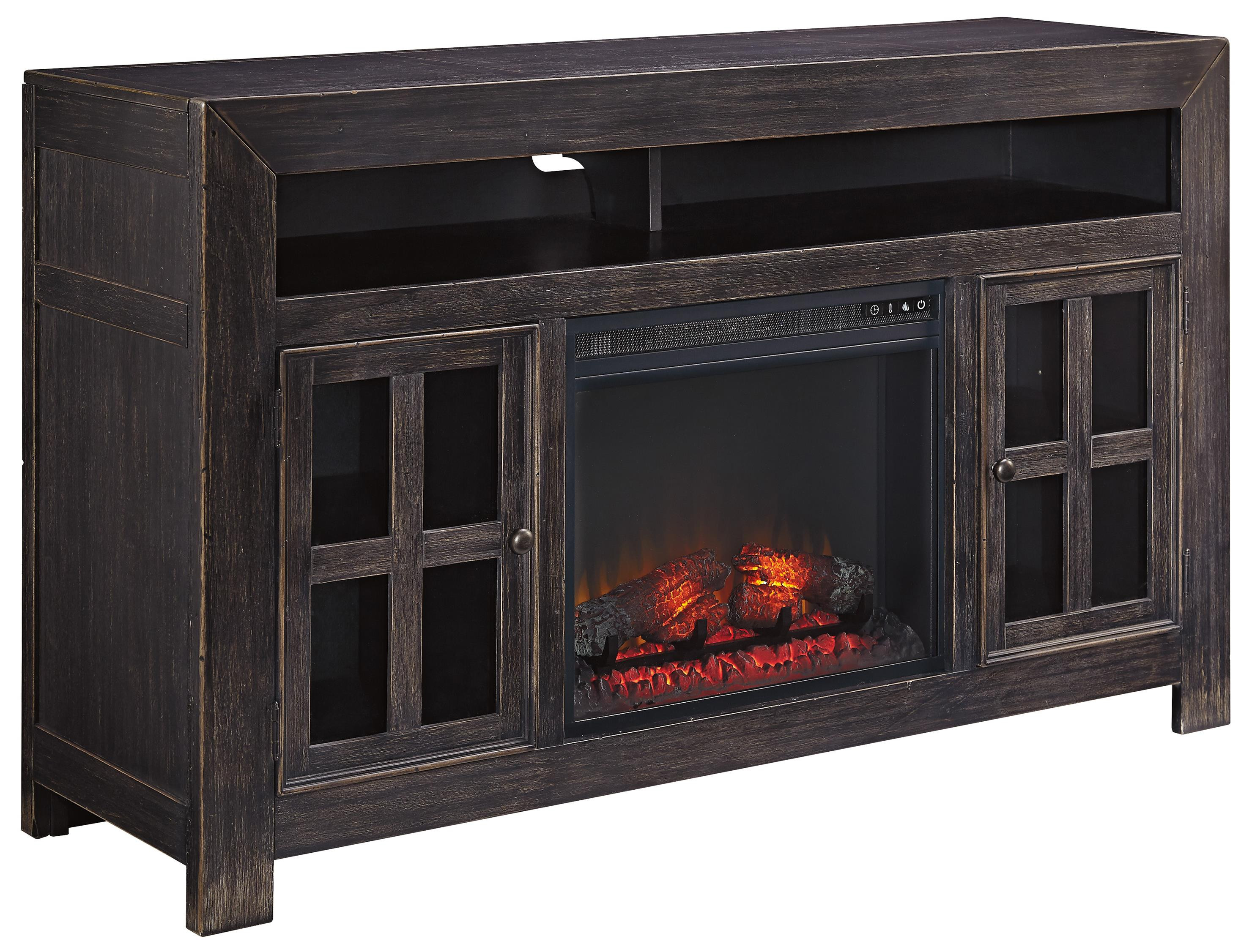 Best ideas about Black Electric Fireplace Tv Stand
. Save or Pin Distressed Black TV Stand with Electric Fireplace Now.