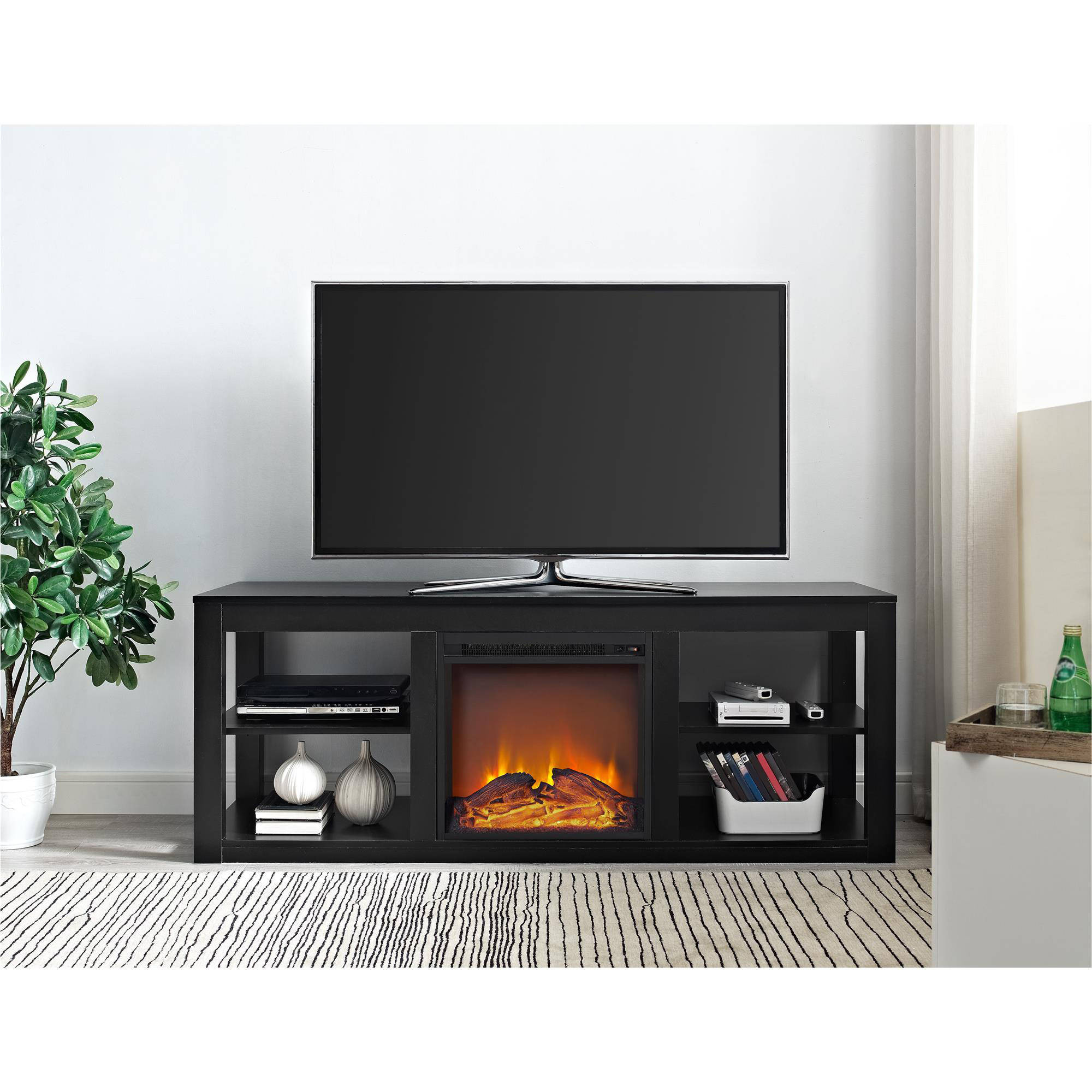 Best ideas about Black Electric Fireplace Tv Stand
. Save or Pin Ameriwood Home Parsons Electric Fireplace TV Stand for TVs Now.