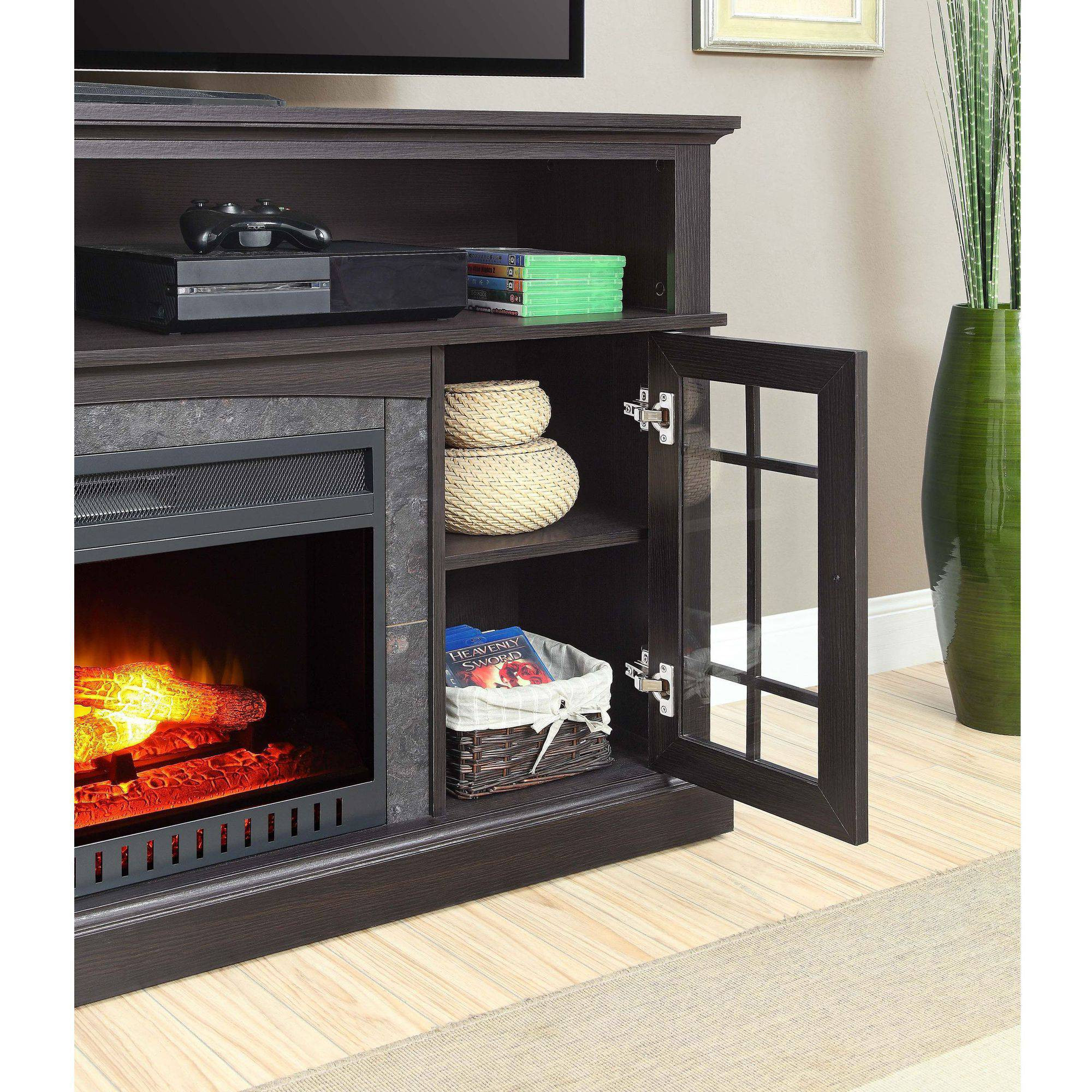 Best ideas about Black Electric Fireplace Tv Stand
. Save or Pin Media Fireplace TV Stand TVs up to 65" Black White Now.