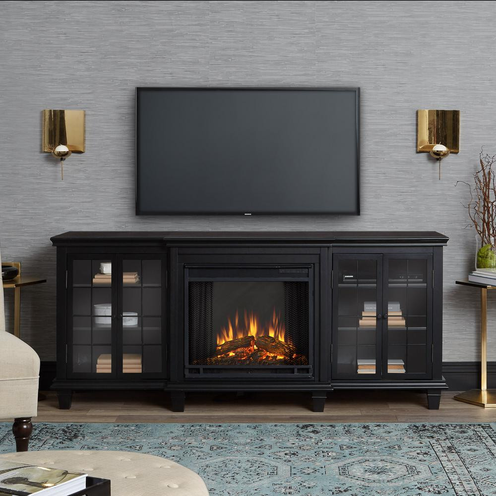 Best ideas about Black Electric Fireplace Tv Stand
. Save or Pin Real Flame Marlowe 70 in Freestanding Electric Fireplace Now.