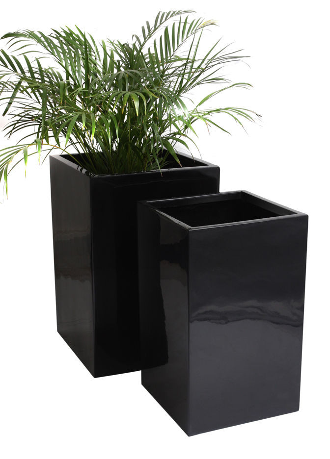 Best ideas about Black Outdoor Planters
. Save or Pin Fibreglass Tall Cube Planter Gloss Black Plant Pot Garden Now.