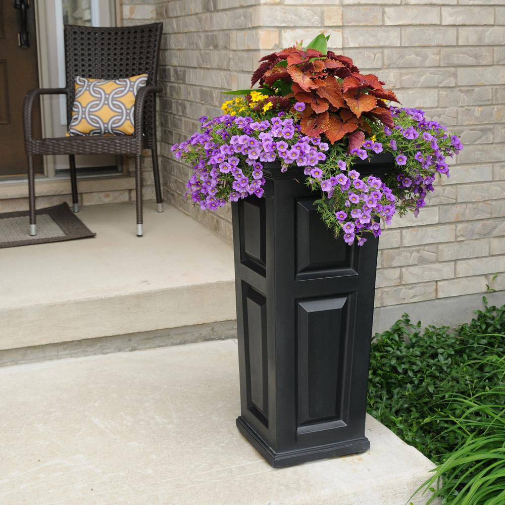 Best ideas about Black Outdoor Planters
. Save or Pin Mayne Nantucket 15 1 2 in Square Black Plastic Column Now.