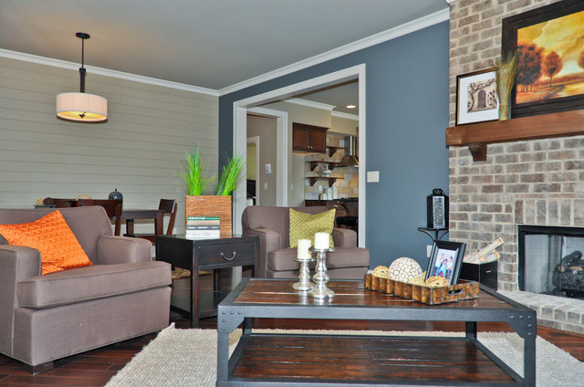 Best ideas about Blue Accent Wall Living Room
. Save or Pin Blue Accent Wall Transitional Living Room Birmingham Now.