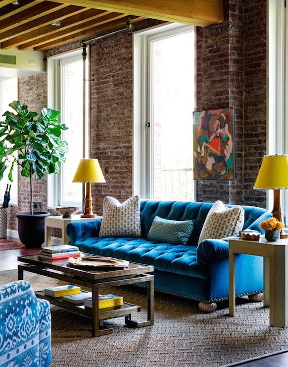 Best ideas about Blue Couch Living Room
. Save or Pin Turquoise Tufted Sofa Eclectic living room Tilton Now.