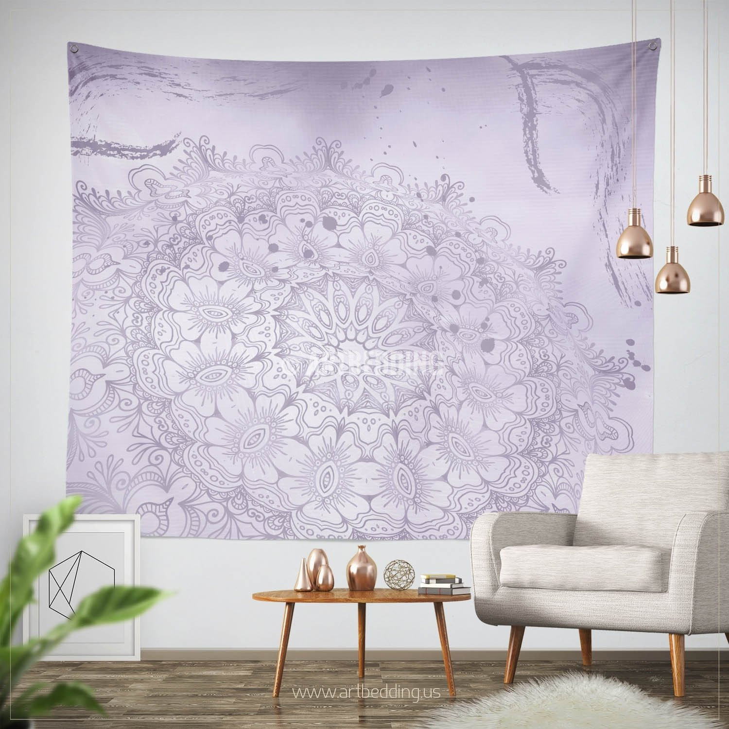 Best ideas about Boho Wall Art
. Save or Pin Bohemian TAPESTRY Lavender purple Mehendi Henna Tattoo Now.