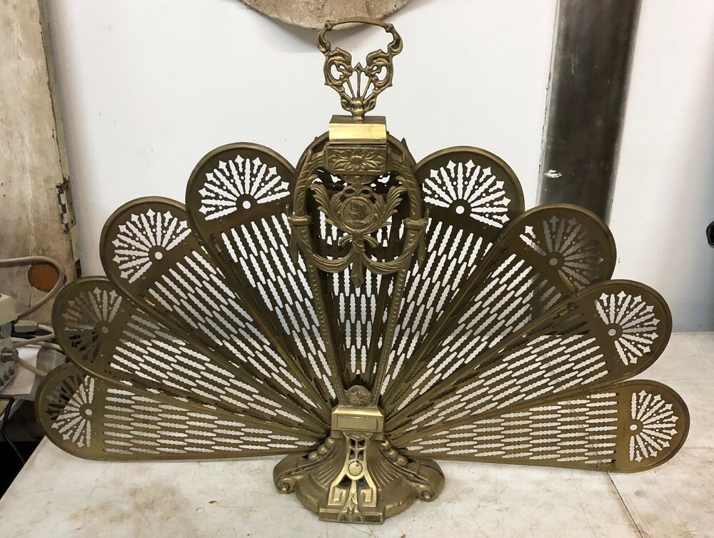 Best ideas about Brass Fireplace Screen
. Save or Pin Antique Fan Peacock Styled Brass Fireplace Screen with Now.
