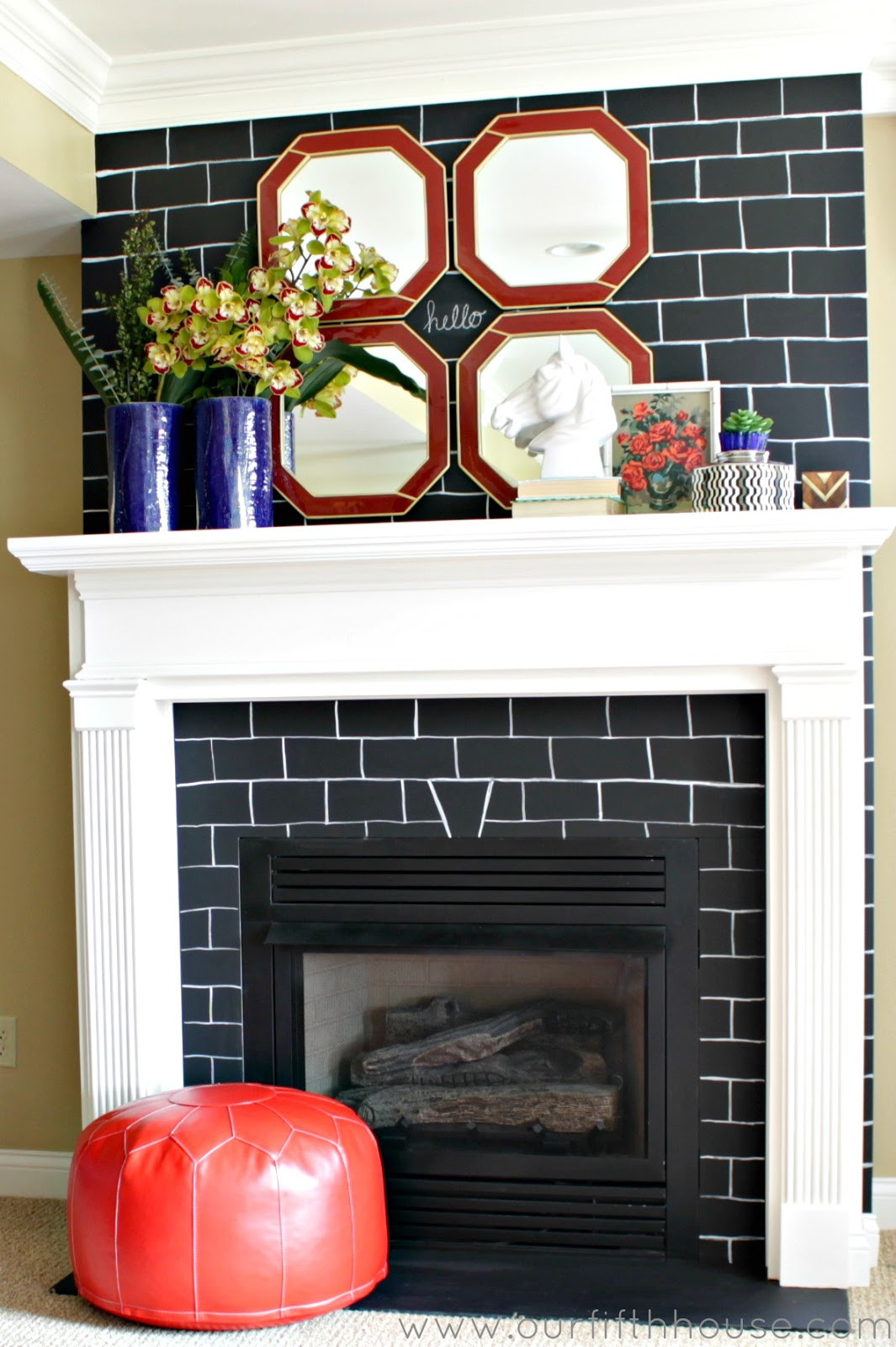 Best ideas about Brick Fireplace Makeover
. Save or Pin Chalkboard Brick Fireplace Makeover Our Fifth House Now.