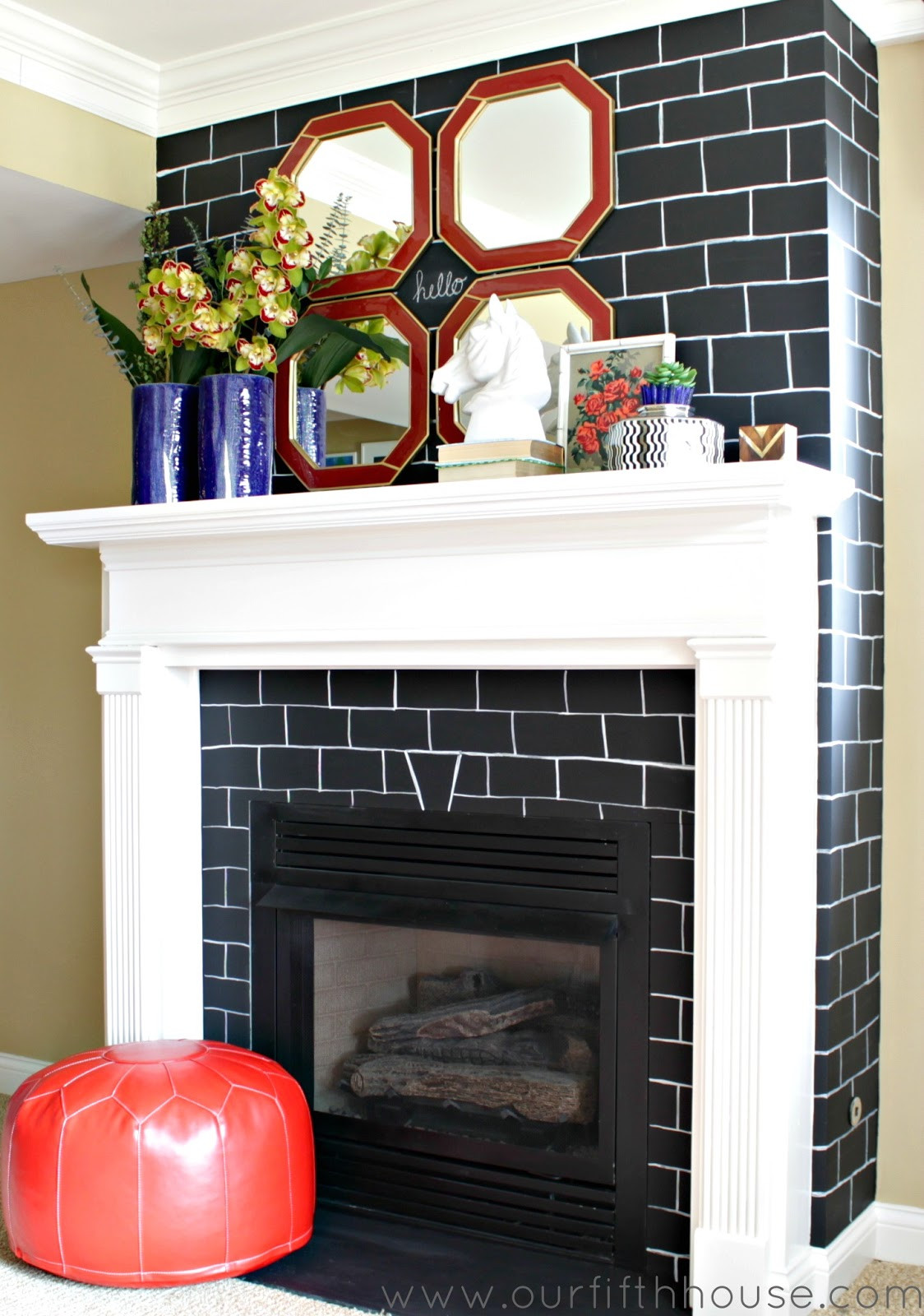 Best ideas about Brick Fireplace Makeover
. Save or Pin Chalkboard Brick Fireplace Makeover Our Fifth House Now.