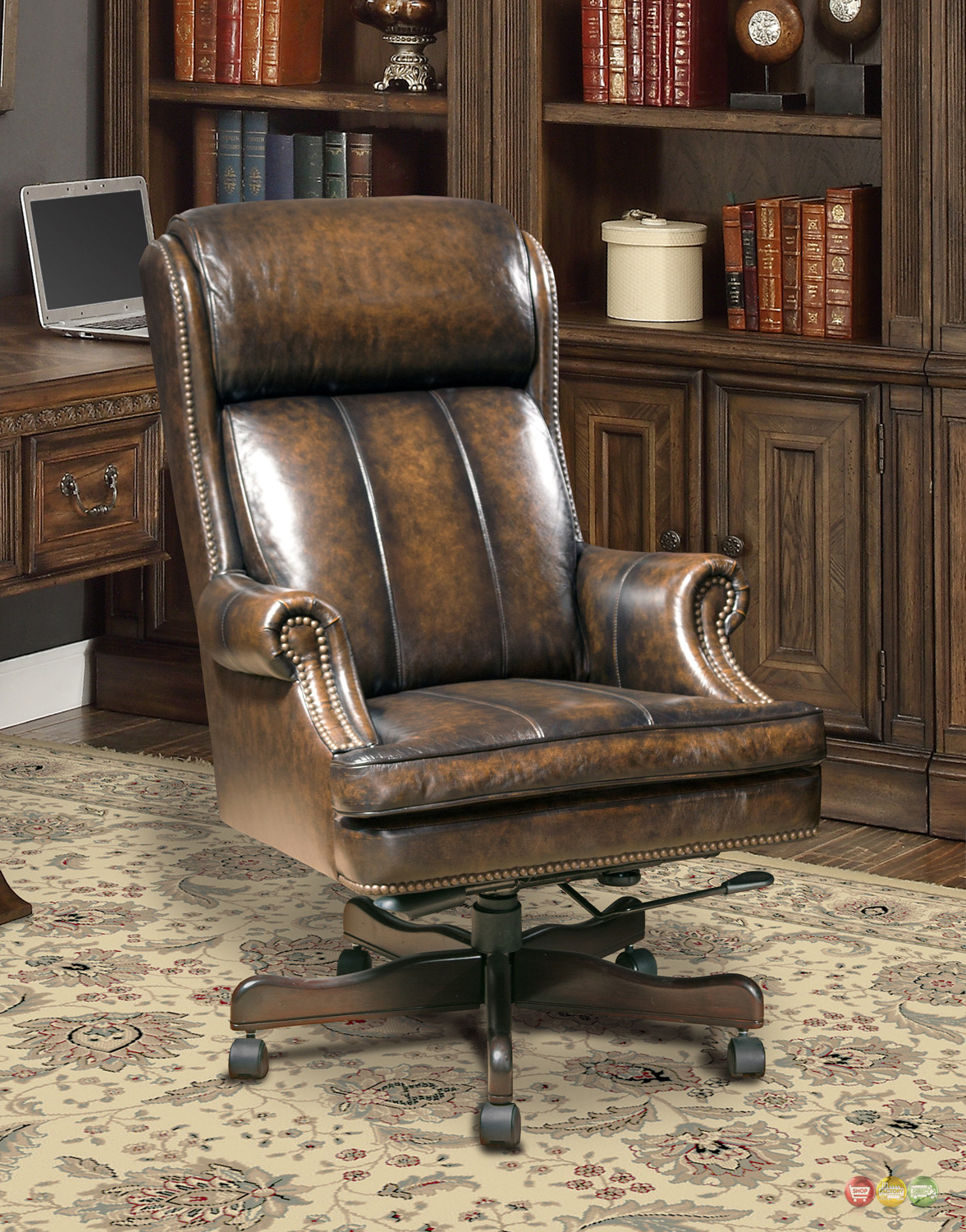 Best ideas about Brown Leather Office Chair
. Save or Pin Executive fice Desk Chair Genuine Brown Leather Now.