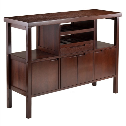 Best ideas about Buffet Table With Wine Rack
. Save or Pin Sideboard Buffet Table Wine Rack in Brown Wood Finish Now.