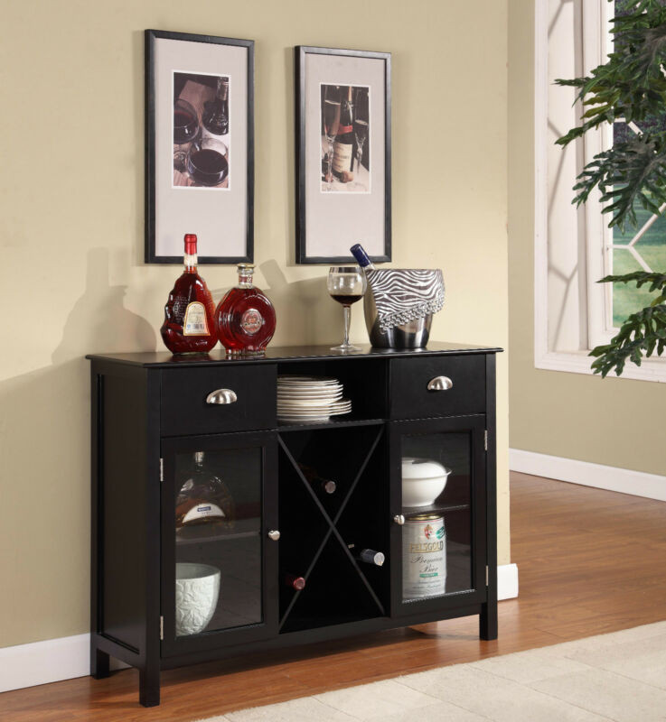 Best ideas about Buffet Table With Wine Rack
. Save or Pin Black Finish Wood Wine Rack Console Sideboard Table With Now.