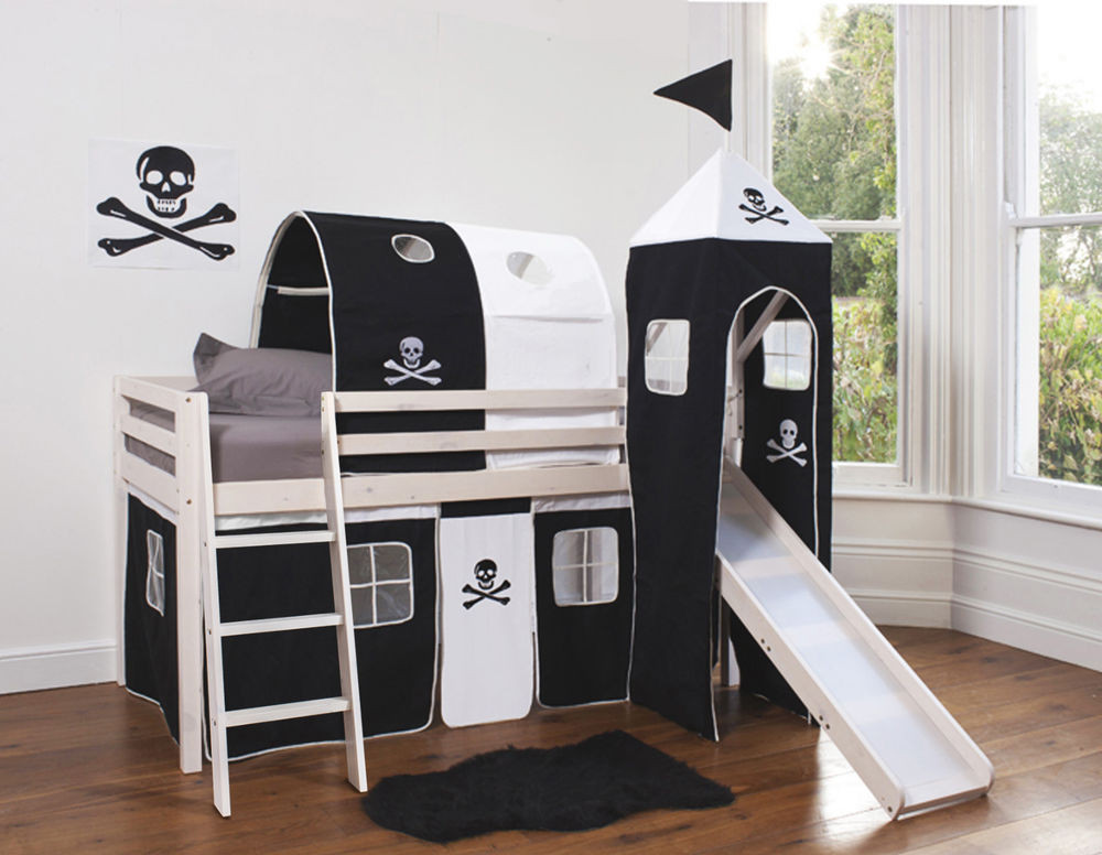 Best ideas about Bunk Bed Slide DIY
. Save or Pin Cabin Bed Mid Sleeper Wooden Bunk White wood with Pirate Now.