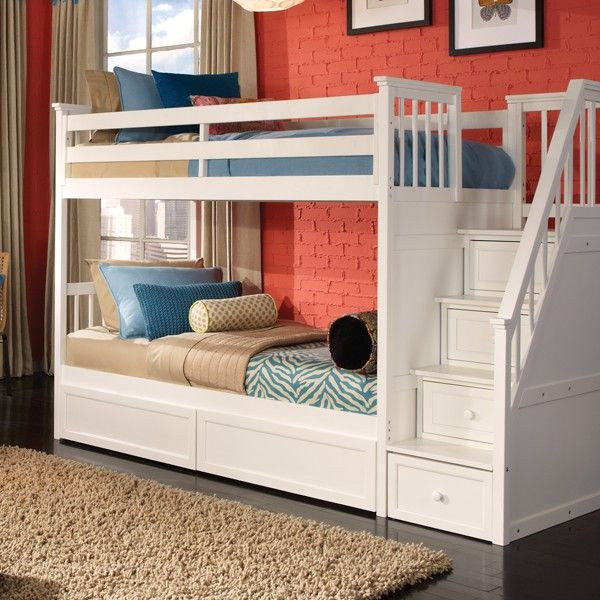 Best ideas about Bunk Bed Stairs Only
. Save or Pin Schoolhouse Collection Twin Twin Stair Bunk Bed In White Now.