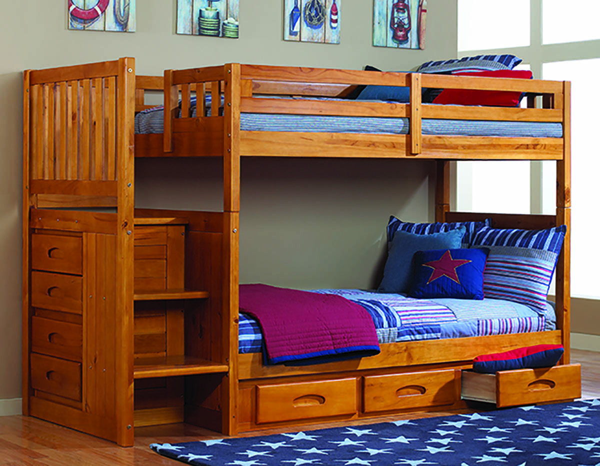 Best ideas about Bunk Bed Stairs Only
. Save or Pin Discovery World Furniture Twin over Twin Honey Mission Now.