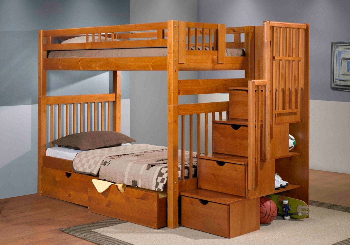 Best ideas about Bunk Bed With Stairs
. Save or Pin Staircase Bunk Bed Pecan Now.